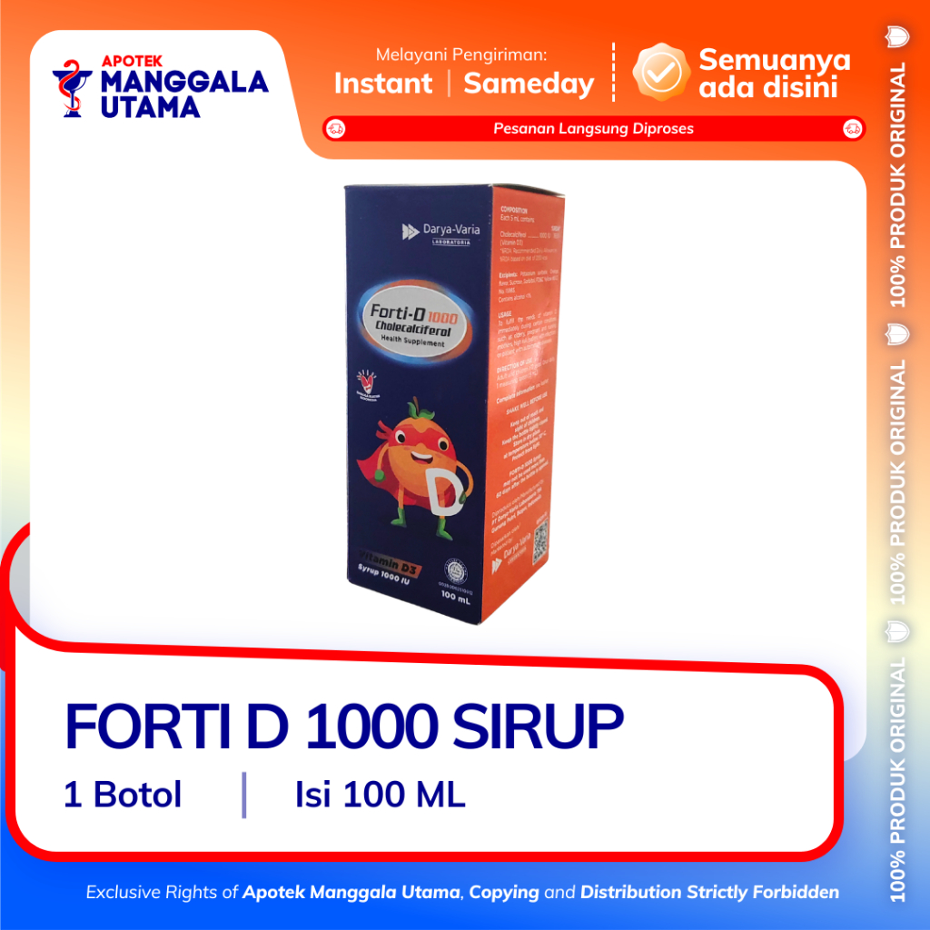 FORTI D 1000 SYRUP 100 ML - SUPLEMEN VITAMIN D3 ANAK
