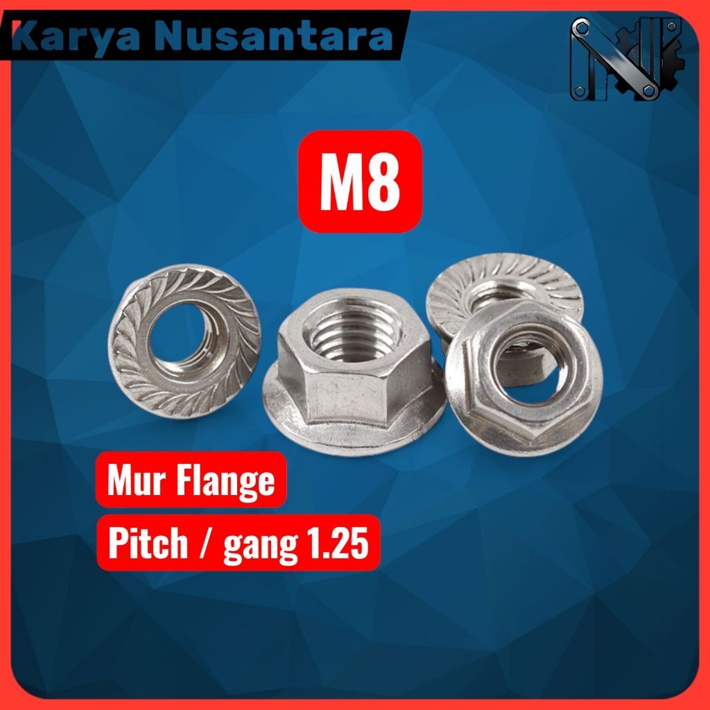 Mur Flange M8 Stainless 304 / Flange Nut M8 stainless