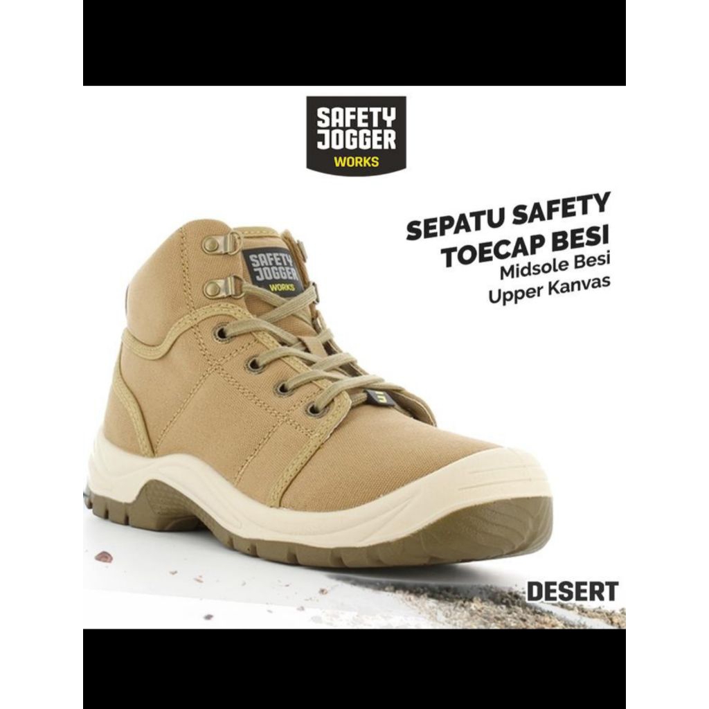 Sepatu Safety Jogger Desert / Sepatu Proyek Coklat / Sepatu Kerja Proyek Sporty