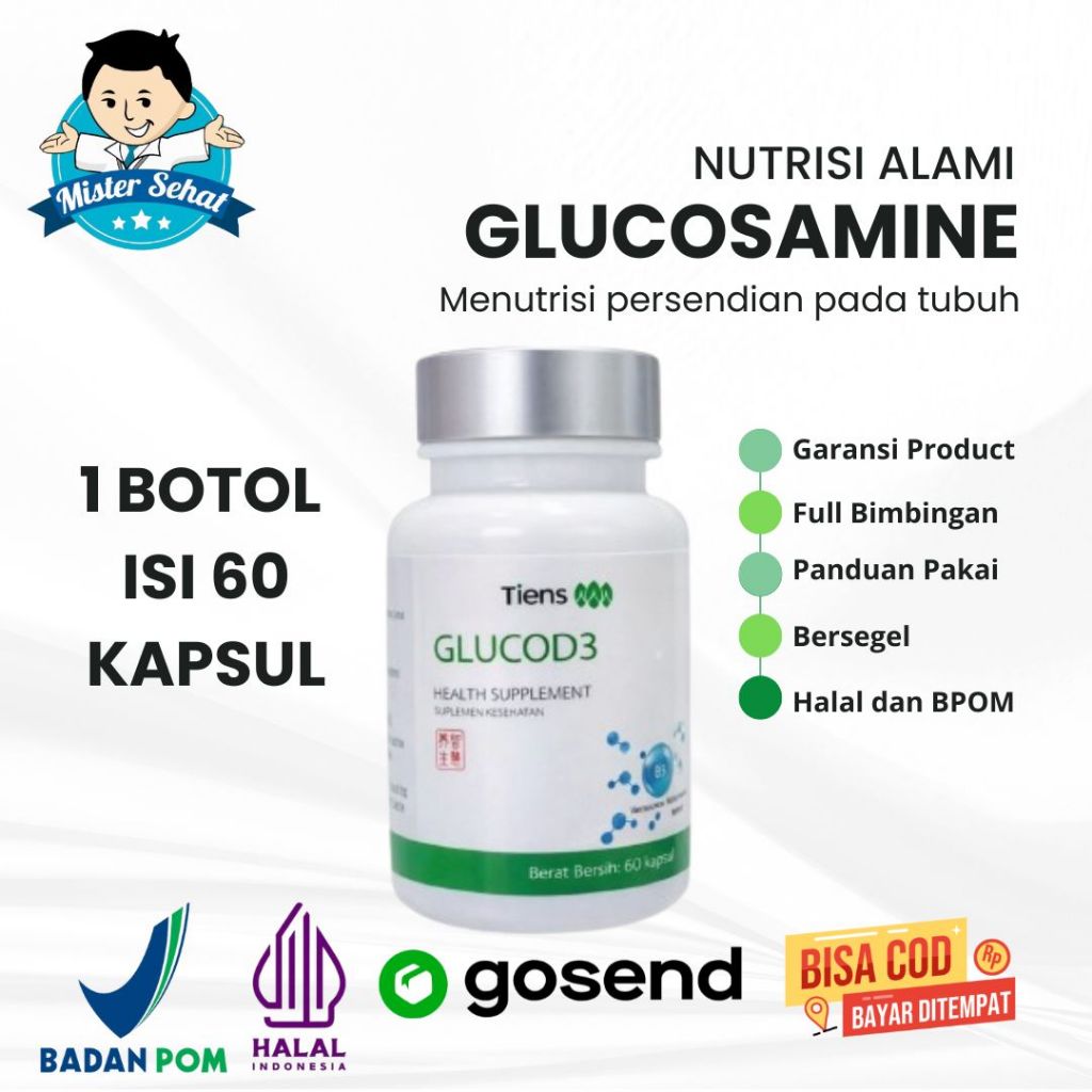 Tiens Glucosamine - Glucosamine Tiens Original - Glukosamin - Nyeri Sendi - isi 60 Kapsul