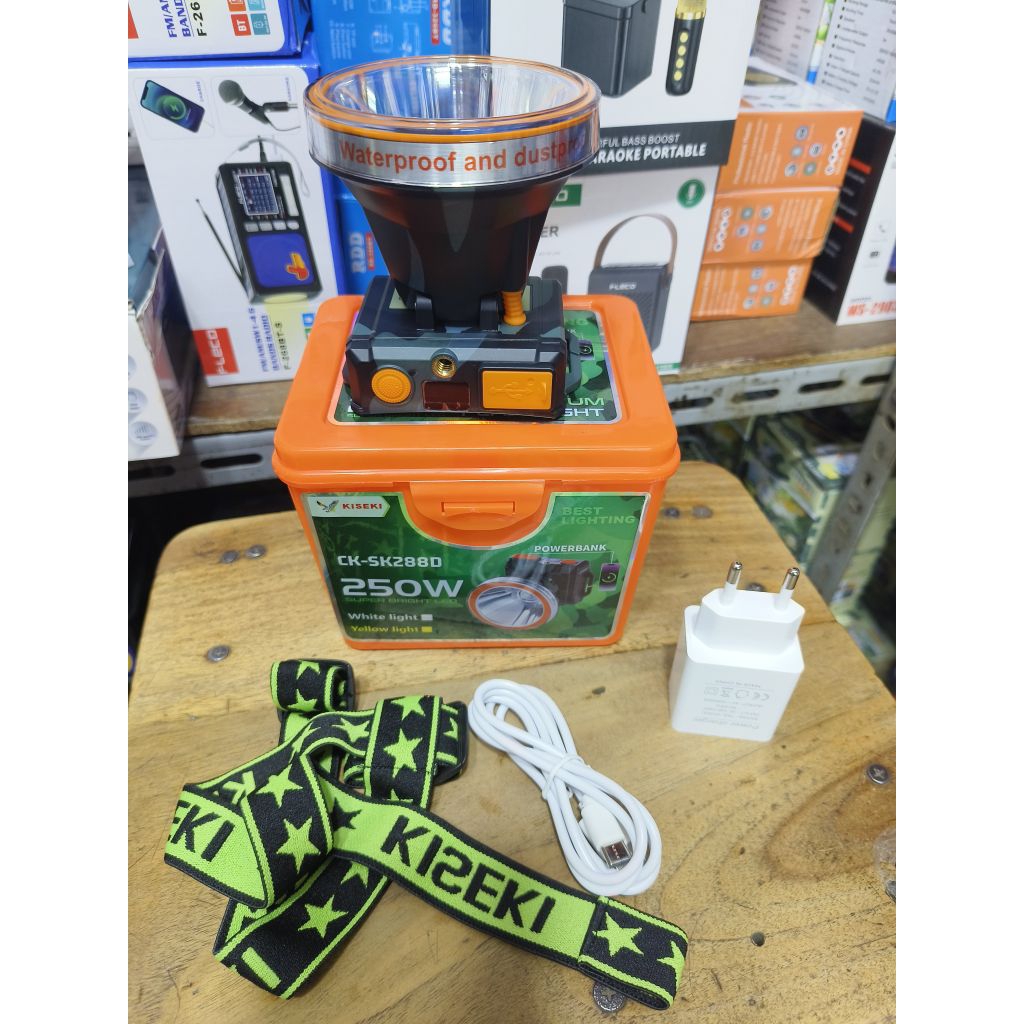 KISEKI CK-SK288D Kepala LED  250W SUPER BRIGHT Baterai 5200mAh Bisa Powerbank Display Digital / Head