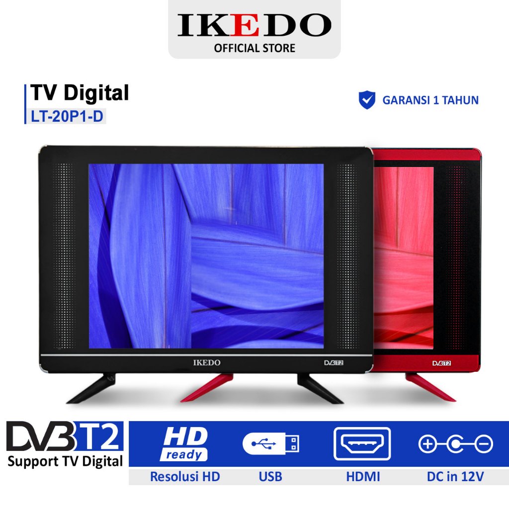IKEDO TV Digital 20 inch TV LED LT-20P1-D Garansi 12 Bulan