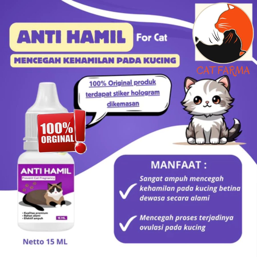 Obat Anti Hamil Kucing 15ml Cegah Kehamilan
