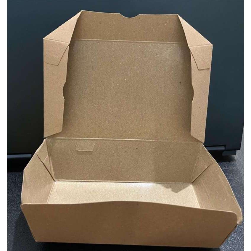 100 pcs PAPER PACKAGING SIZE S PANJANG UNTUK MAKANAN FOOD GRADE PAPER LUNCH BOX BAHAN KRAFT LUNCH BO