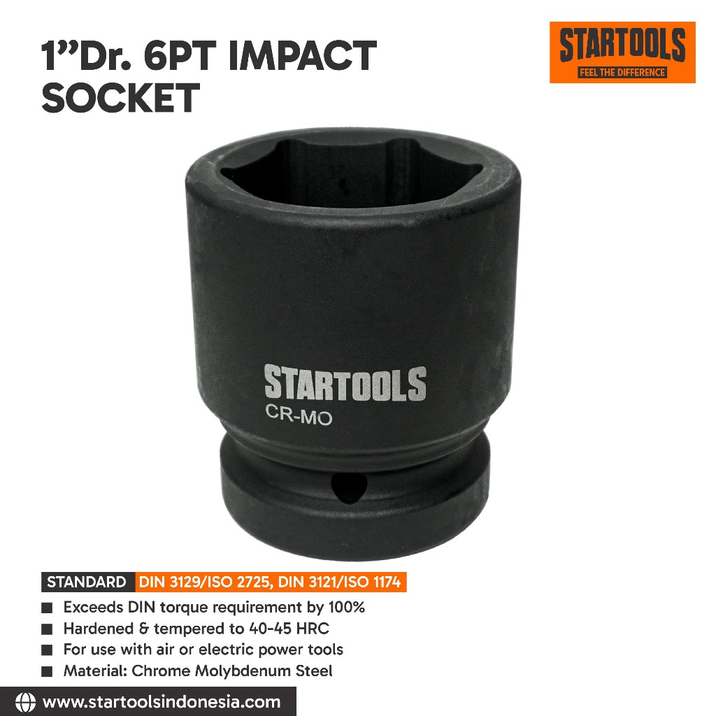 STARTOOLS 1" 6PT Impact Socket 27mm / Socket Heavy Duty Hitam