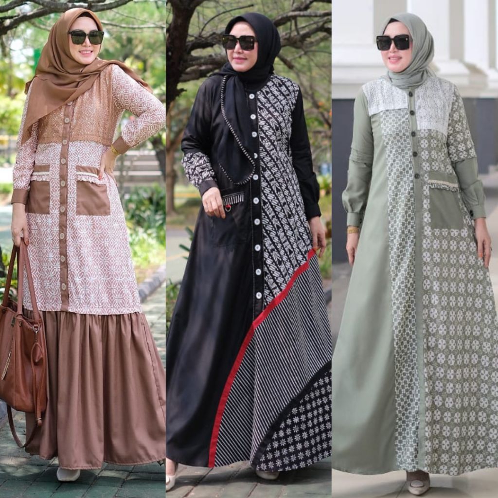 GAMIS BATIK ISYANA DRESS/GAMIS BATIK CAP KATUN PREMIUM/GAMIS MUSLIMAH/GAMIS PESTA/GAMIS KONDANGAN/GA