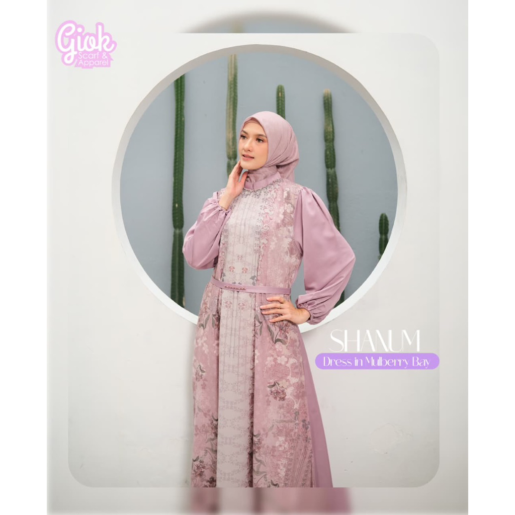 Shanum Dress by Giok Scarf - Dress Lebaran Gamis wanita Raya series