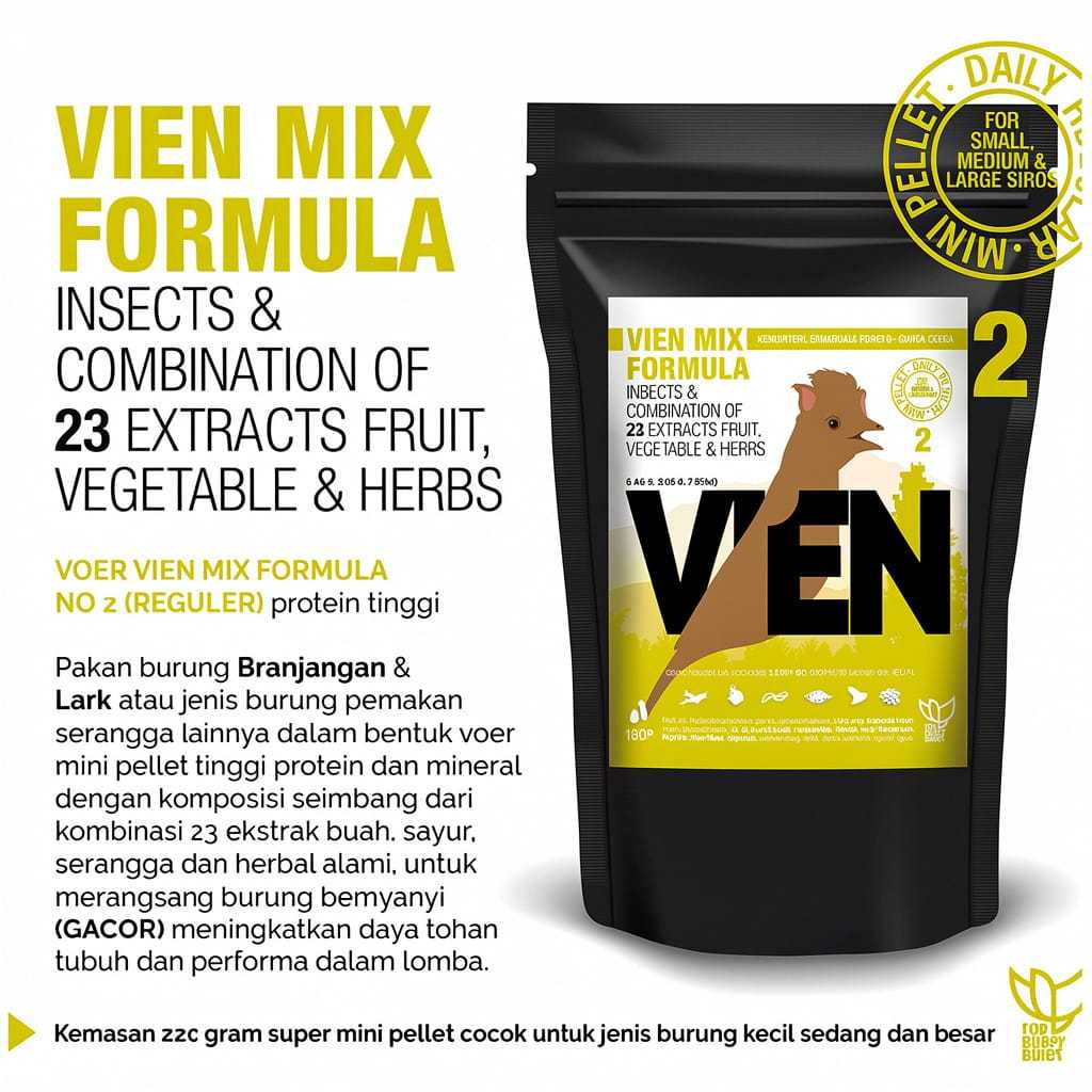 VIEN 2 MIX FORMULA REGULER No.2 Isi 220 Gram Vor Branjangan, Lark, Java Parva