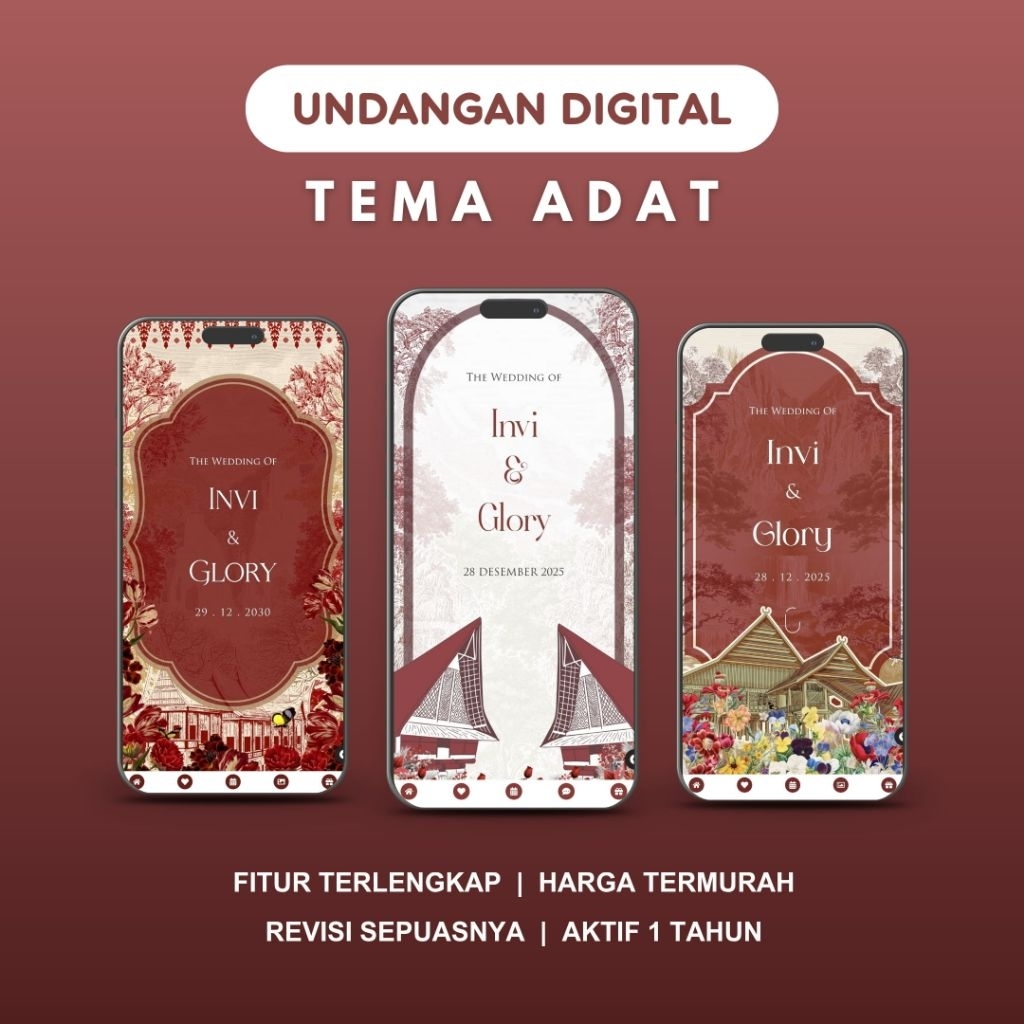 TEMA ADAT - Undangan Digital Pernikahan Website Tema Adat Jawa Minang Batak Betawi Sunda