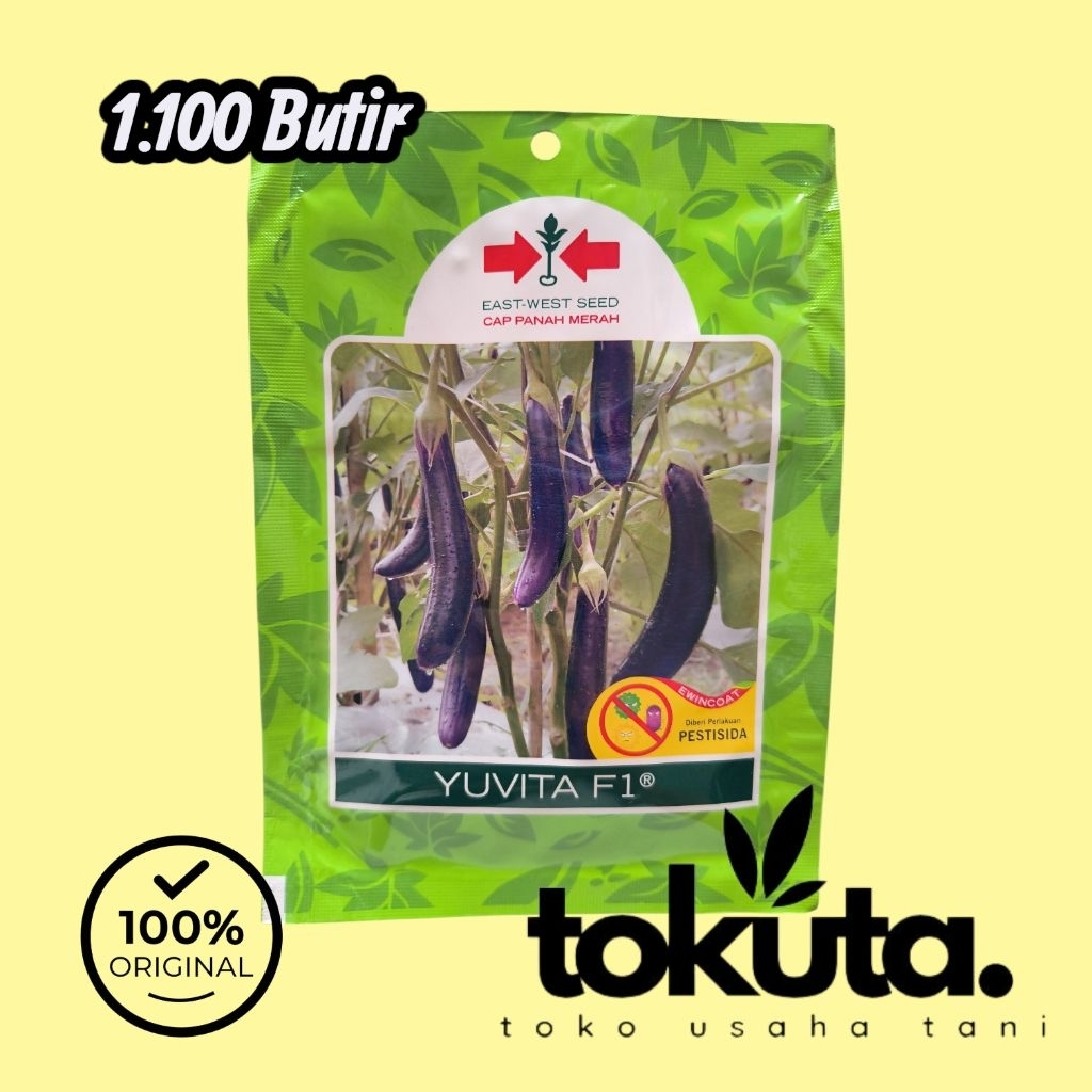 YUVITA F1 ( Tipe Yumi Tahan Virus ) 1.100 Butir Benih Terong Ungu Cap Panah Merah