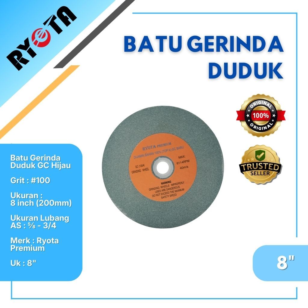 CUCI GUDANG PROMO Batu Gerinda Duduk 8 Inch RYOTA Hijau