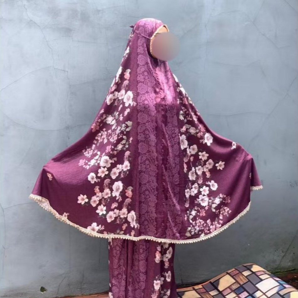 Mukena Anjelia Armani Silk Premium - Mukena Armani Silk Jumbo - Mukena Renda Mewah