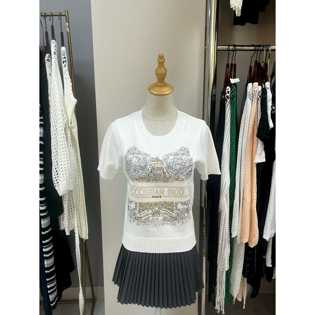 ATASAN / TOP LENGAN PENDEK RAJUT WANITA DI*R PREMIUM