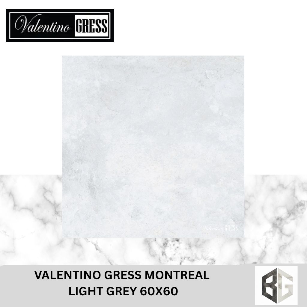 Valentino Gress Montreal Light Grey 60x60 | Granit Lantai 60x60 Abu Muda Matt