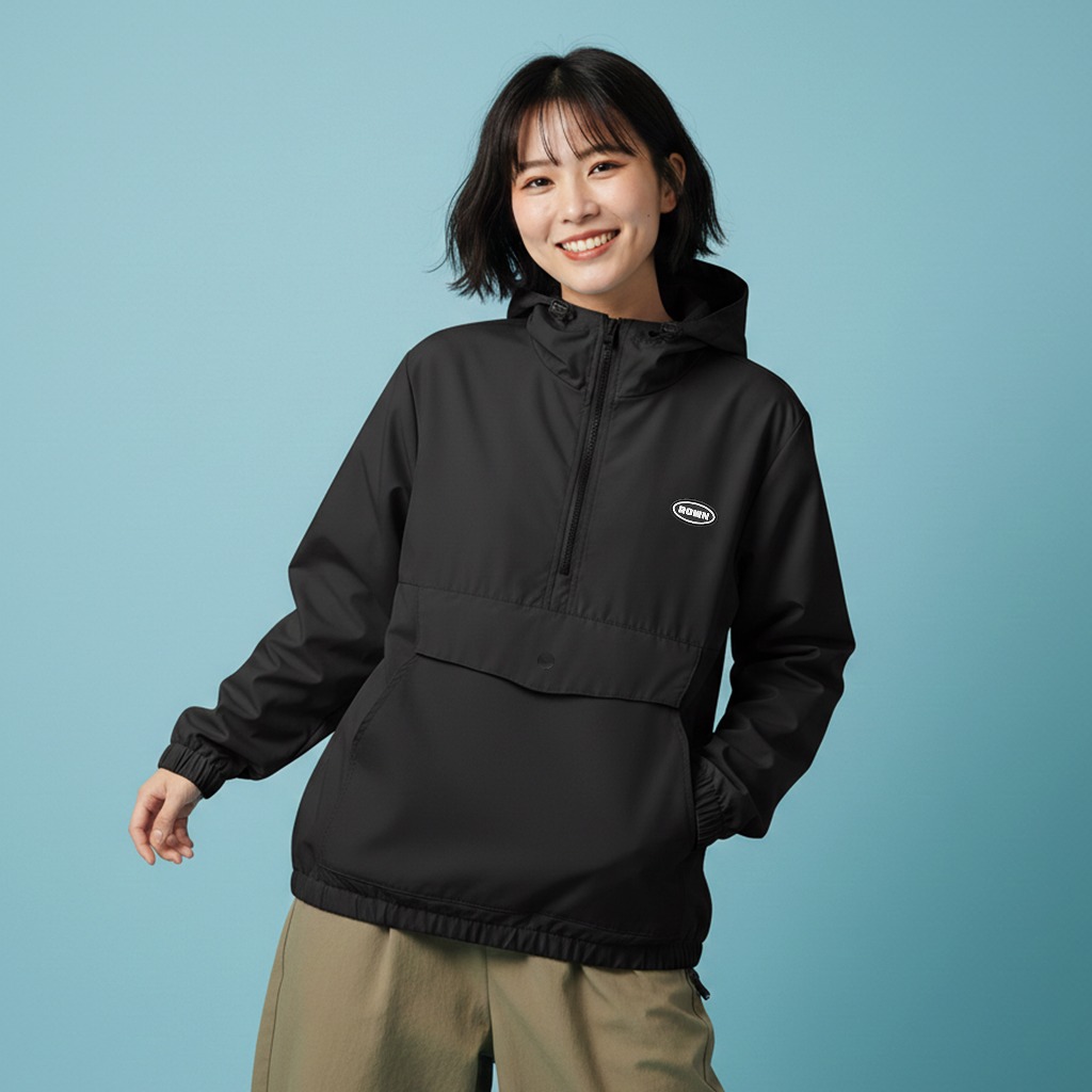 Rown Division Windbreaker Jacket || Aeron Black Jaket Parasut