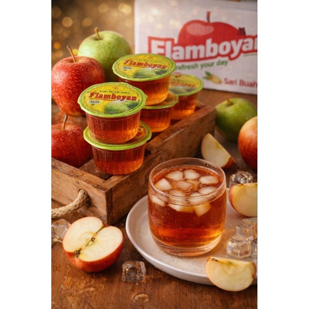 Flamboyan Sari Buah Apel isi 24 gelas I khas Malang