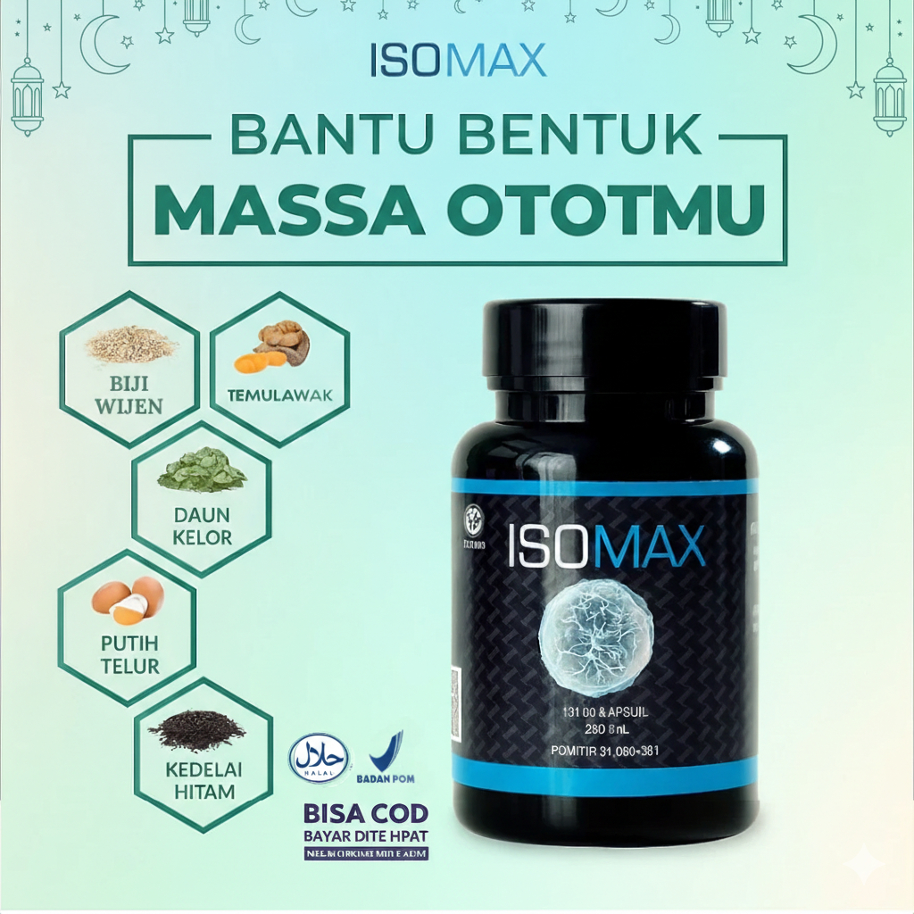 ISOMAX Suplemen Penambah Pembentuk Massa Otot Pria Wanita Kapsul Gym 100% Ampuh Original BPOM