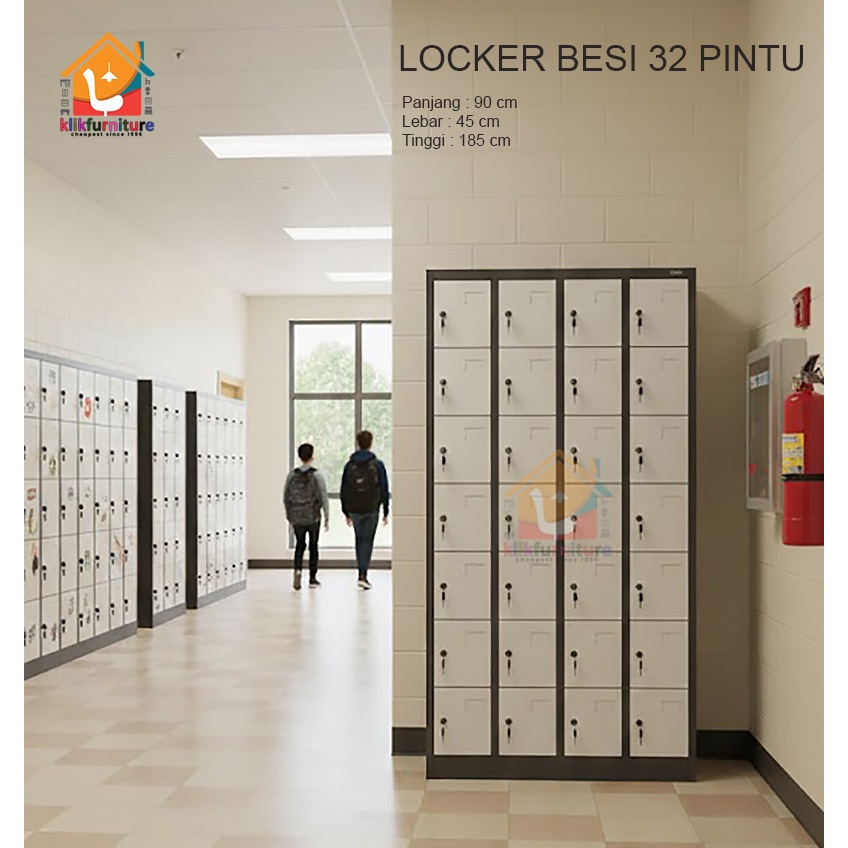Lemari Loker Besi Locker Cabinet 32 Pintu Full Besi AKL 32 S