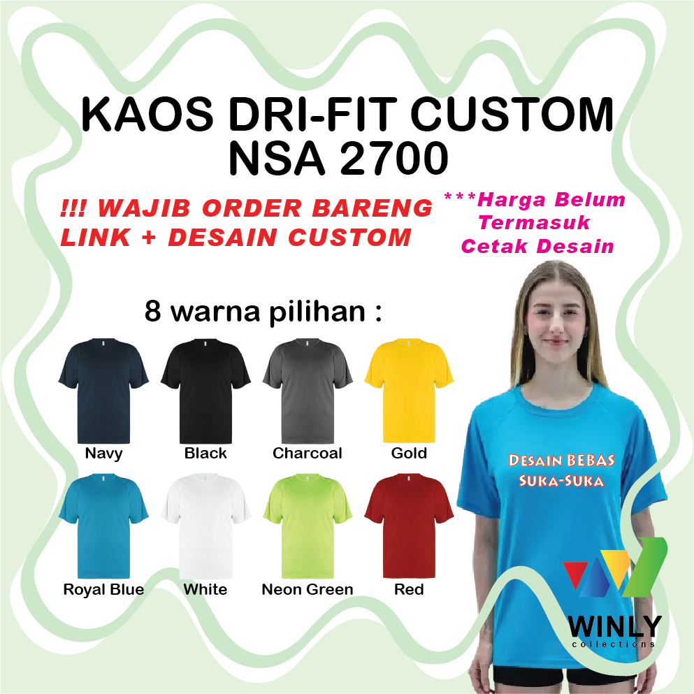 CUSTOM KAOS OLAHRAGA DRI-FIT 2700 NSA PRINT DESIGN SUKA SUKA SPORT - S - 3XL DEWASA BIG SIZE JUMBO C