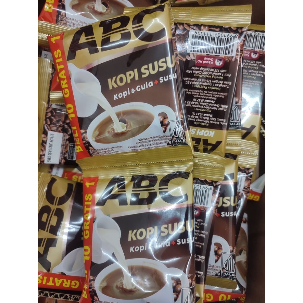 KOPI ABC SUSU KOPI SUSU ABC 1 RENCENG KOPI SUSU INSTAN KOPI INSTAN 10 SACHET GRATIS 1 SACHET