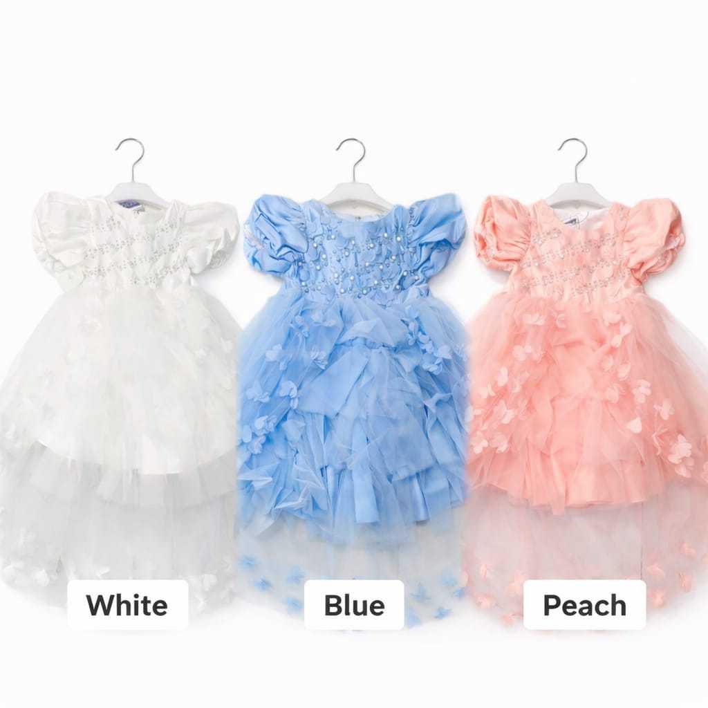 Dress Gaun Anak Wanita Tile Mutiara 081// Revo Fashion