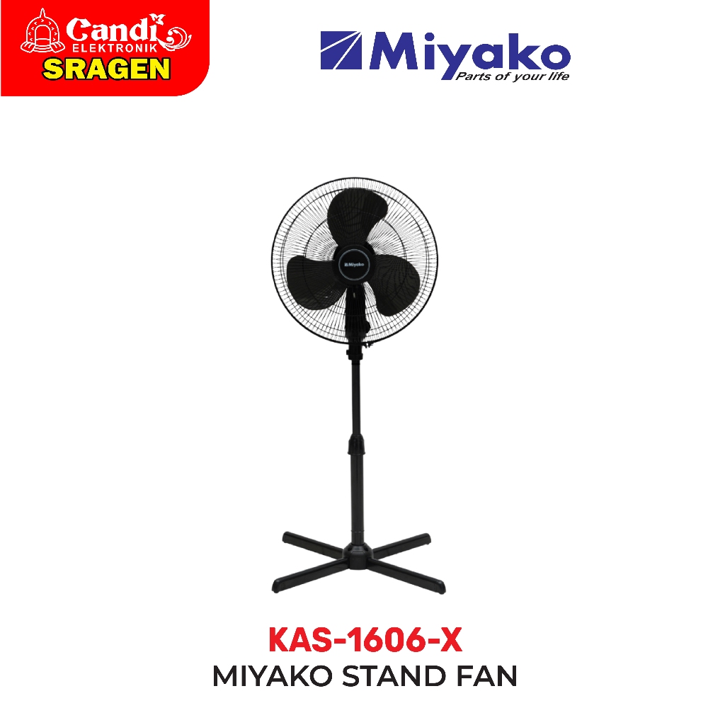 MIYAKO STAND FAN Kipas Angin Berdiri 16 Inch Extra Strong Wind - KAS-1606-X