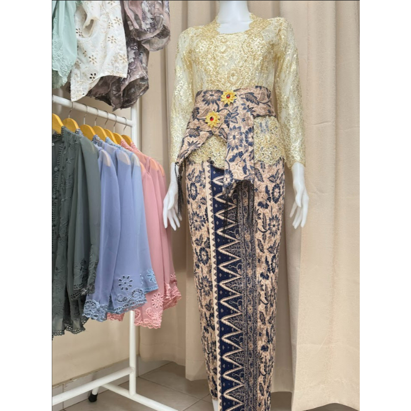 Kamen Jadi Plisket Bordir Premium Set Selendang