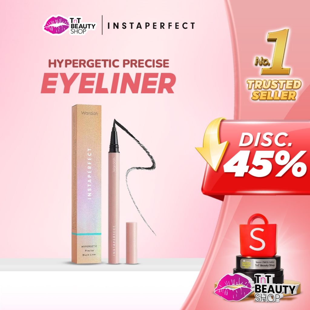 Instaperfect HYPERGETIC Precise Black Liner 1 g - Eyeliner Spidol (Hasil Presisi Sempurna & Pigmente