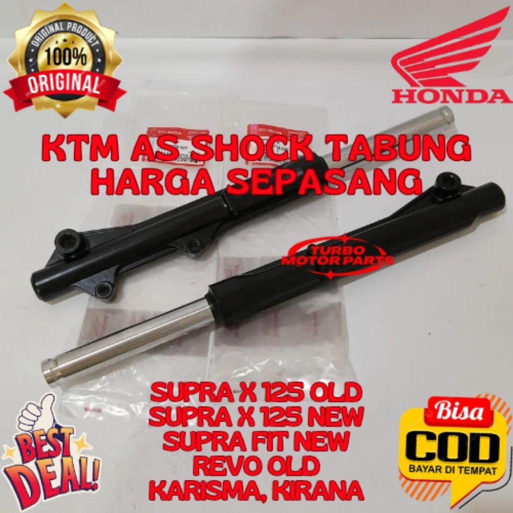 As Shock Depan Tabung Original Honda Supra X 110 Fit Old Supra V XX KTM Sepasang Ready Stok