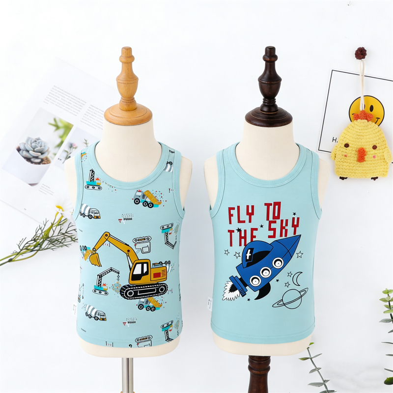 Singlet Anak Laki-Laki Katun Usia 2-9 tahun Singlet Kaos Dalam Anak Laki Laki 2PAS