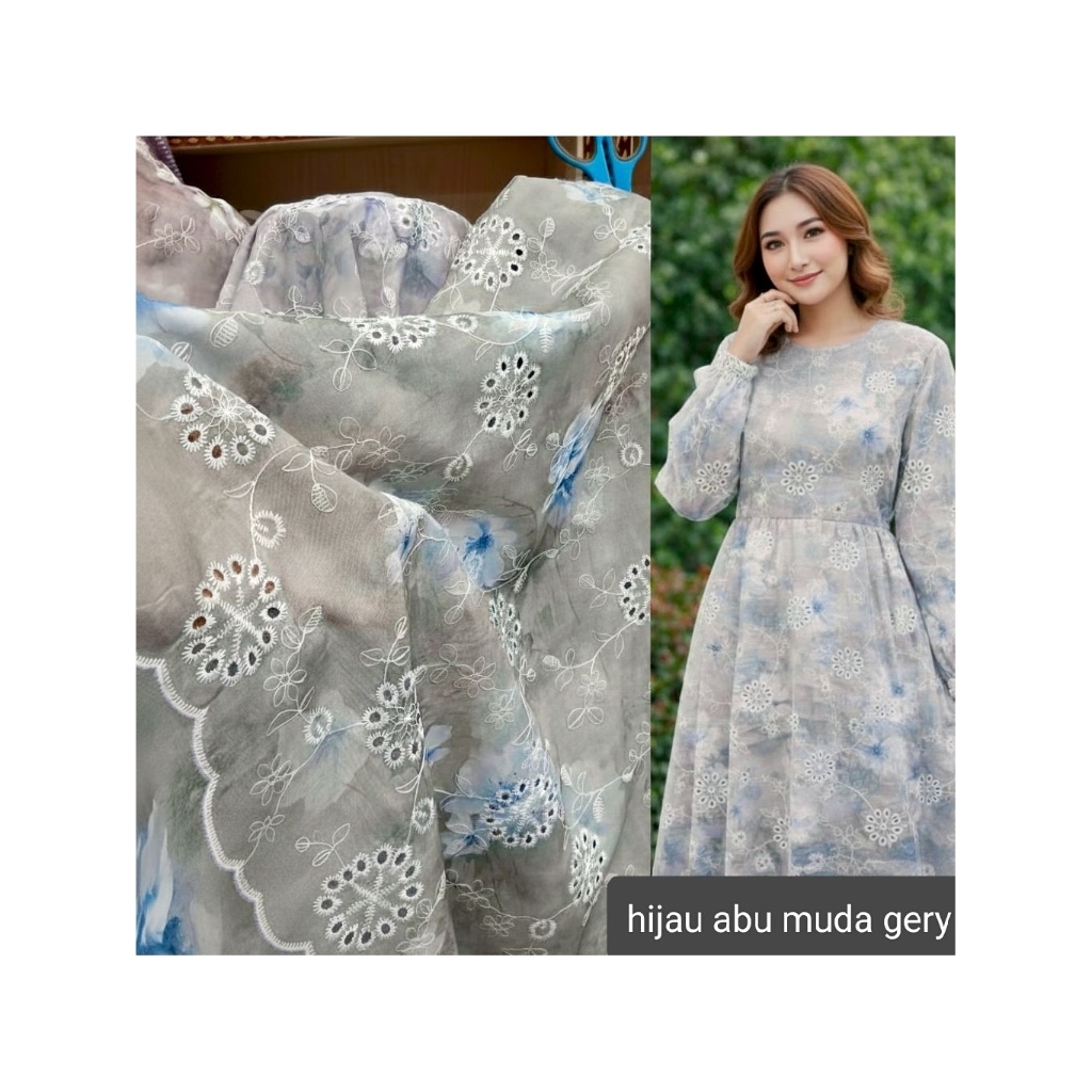 Kain katun  bahan katun bordir bolong halus/kain katun  bordir bolong premium import