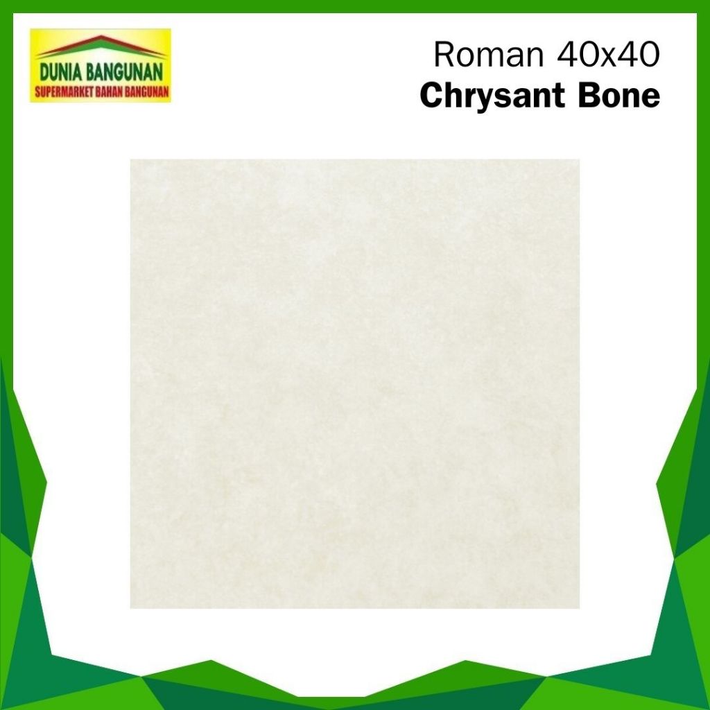 Keramik 40x40 Roman Chrysant Bone Keramik Lantai Matt/Keset Keramik Dapur Teras