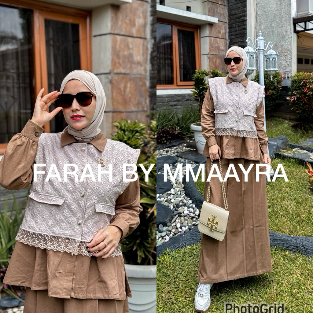 Mmaayra - FARAH BY MMAAYRA - Baju Muslim setelan wanita 3 in 1 terbaru