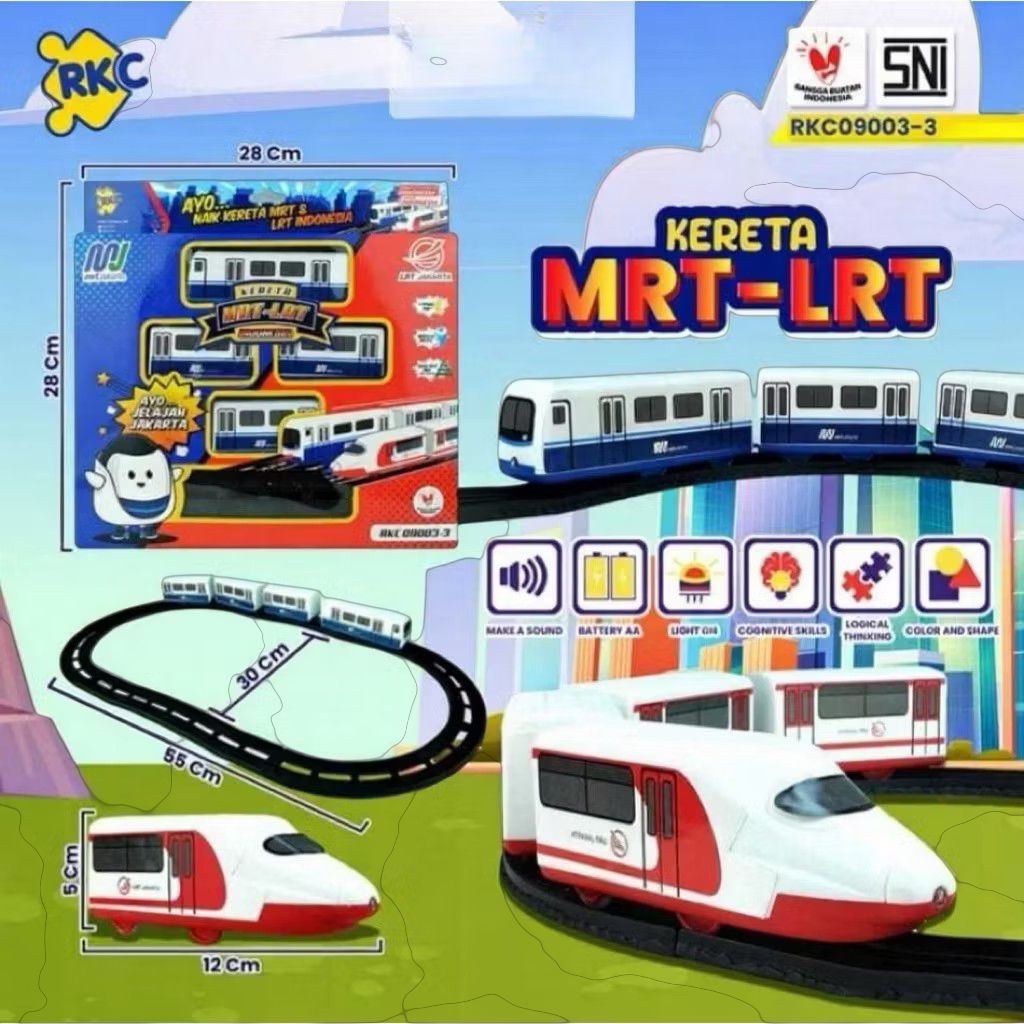 Mainan Kereta MRT dan LRT Train and Track ||
Mainan Kereta Api MRT LRT Indonesia RKC 09003-3