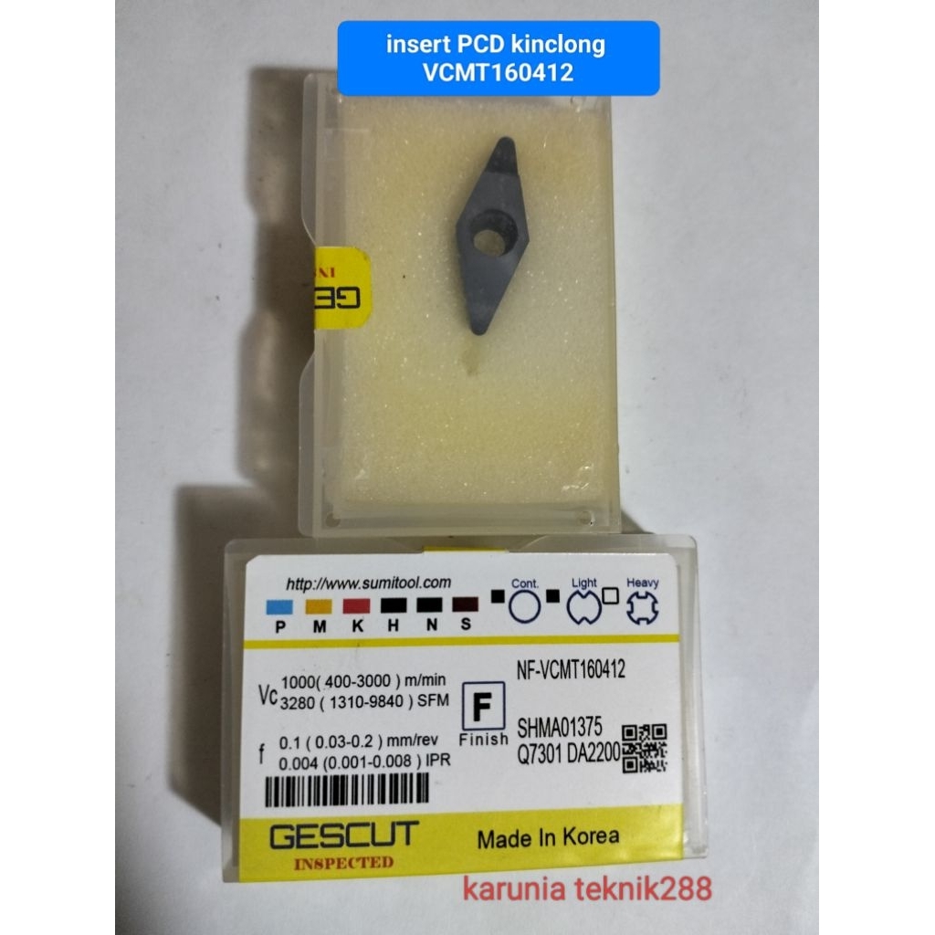 VCMT160412 PCD KINCLONG for alumunium