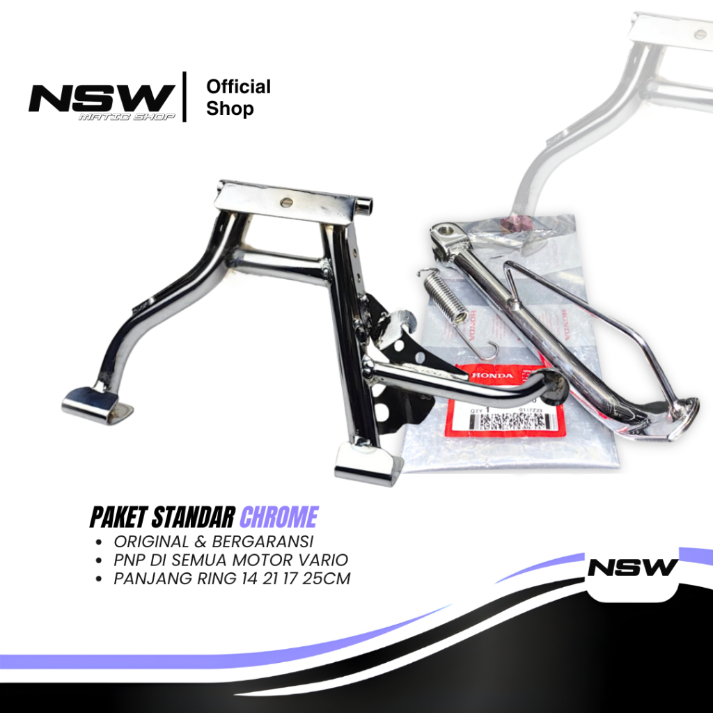 Paket Standar 2 dan 1 Chrome BEAT KARBU BEAT FI OLD SCOOPY Original Honda Standar Tengah Chrome Ori