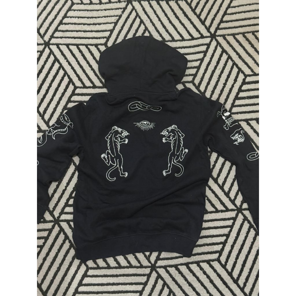 Topman Hoodie Black White - Size S (Premium Stim Fit)