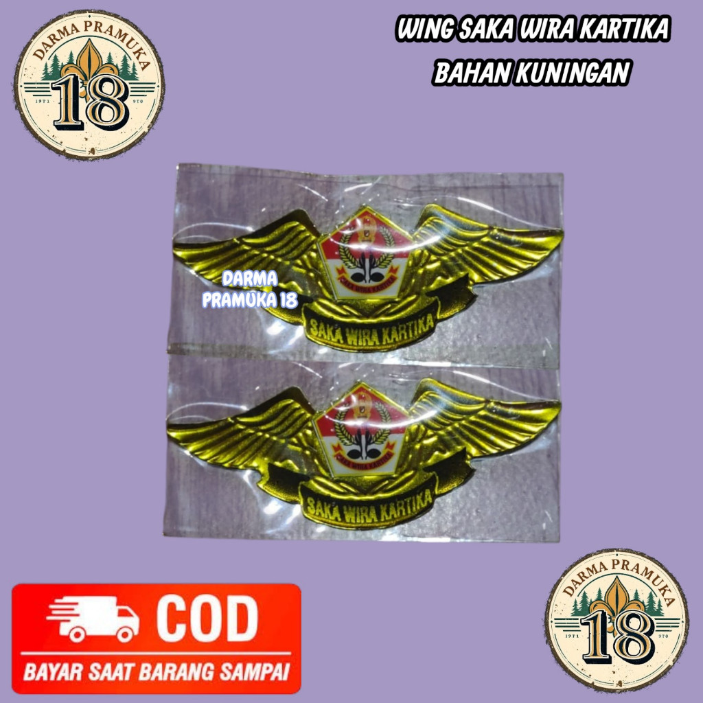 Pin Saka Wira Kartika Model Wing Logam Lapis Resin