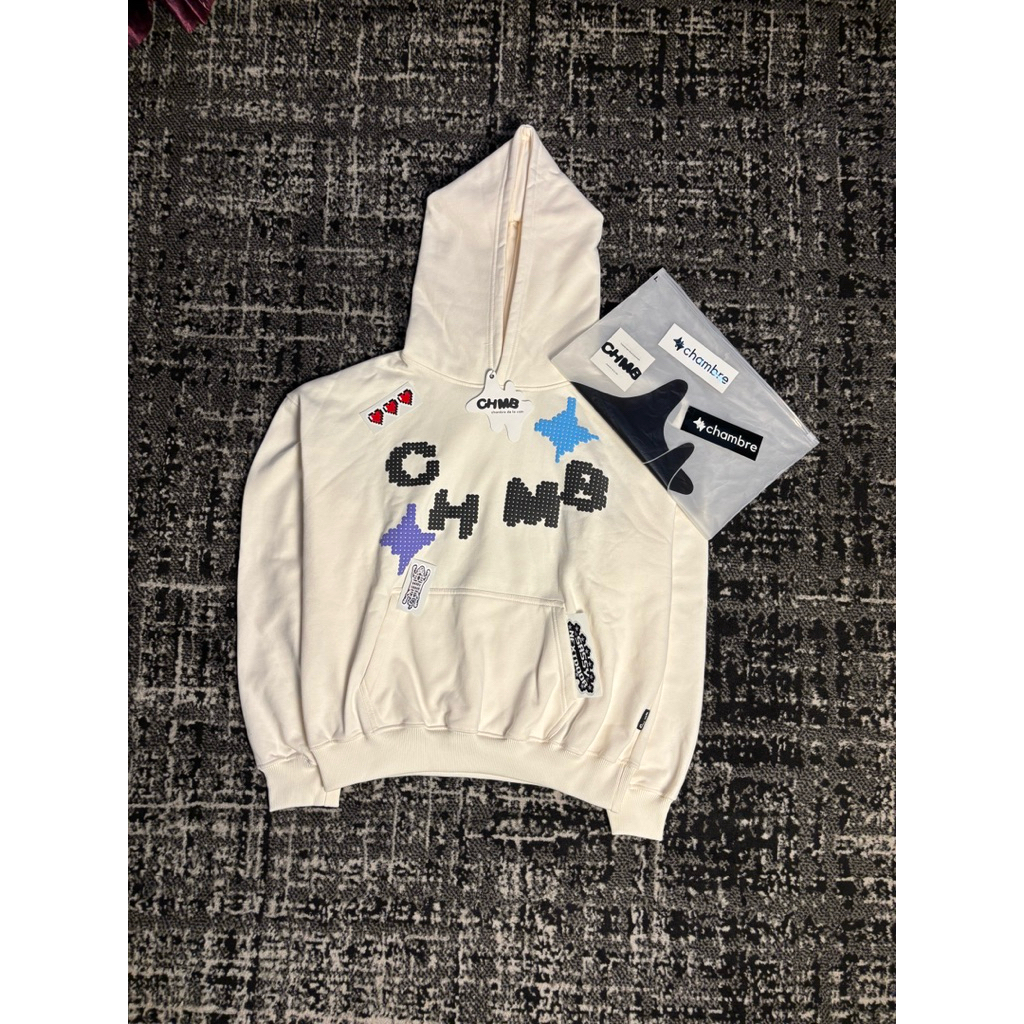Hoodie Chmb Pixel Broken White - Size L