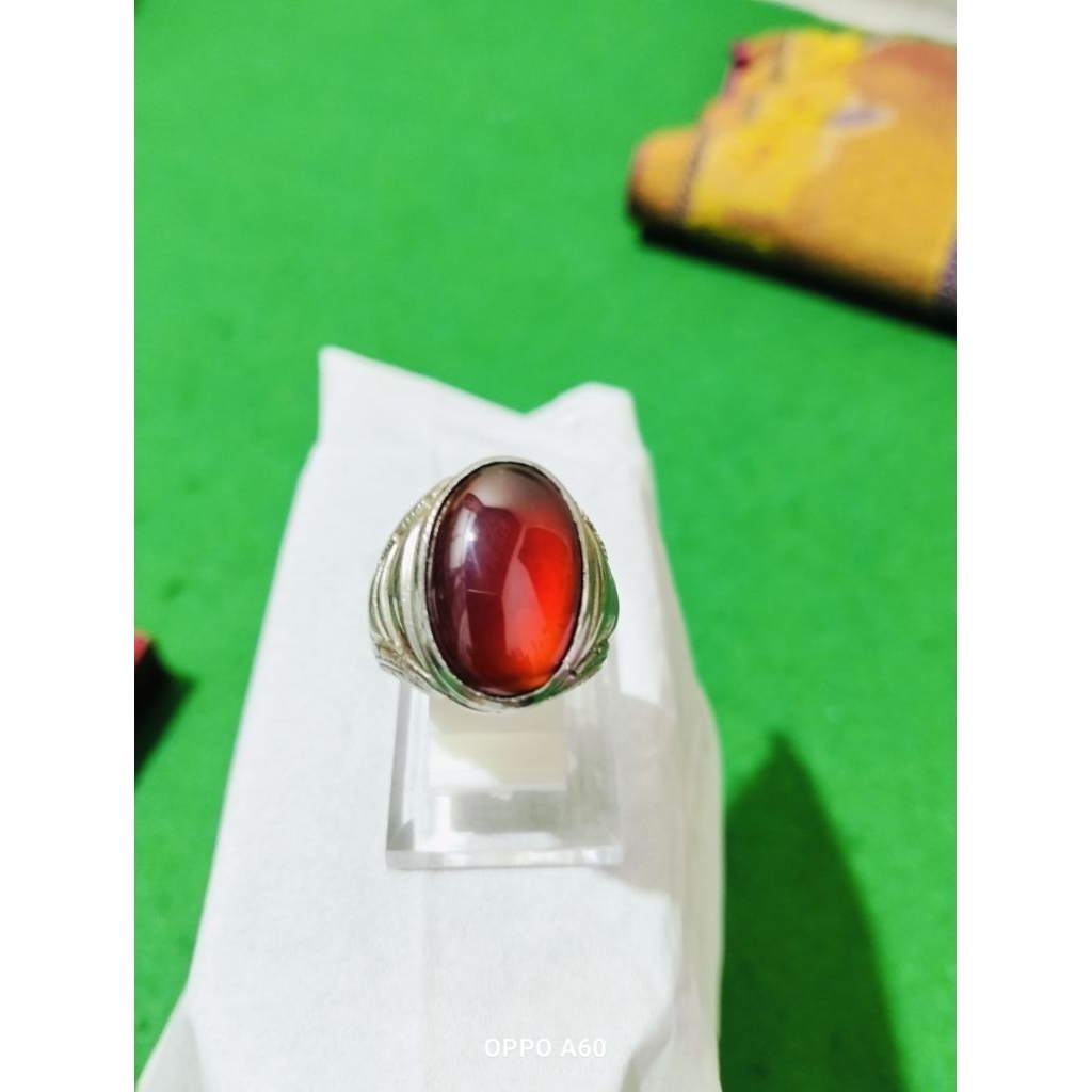 Batu cincin red garnet natural