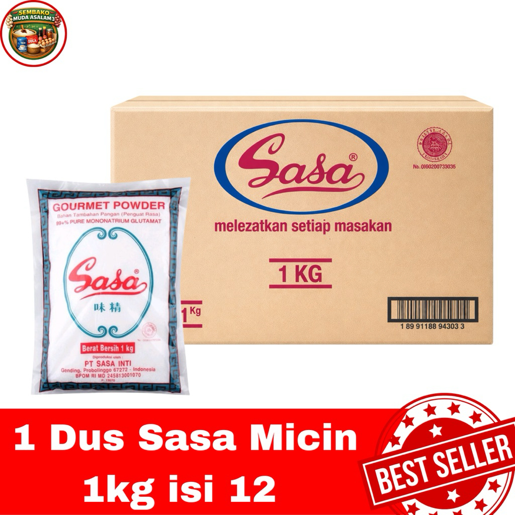 Sasa Micin 1kg – 1 Dus Isi 12 / Sasa MSG penyedap rasa
