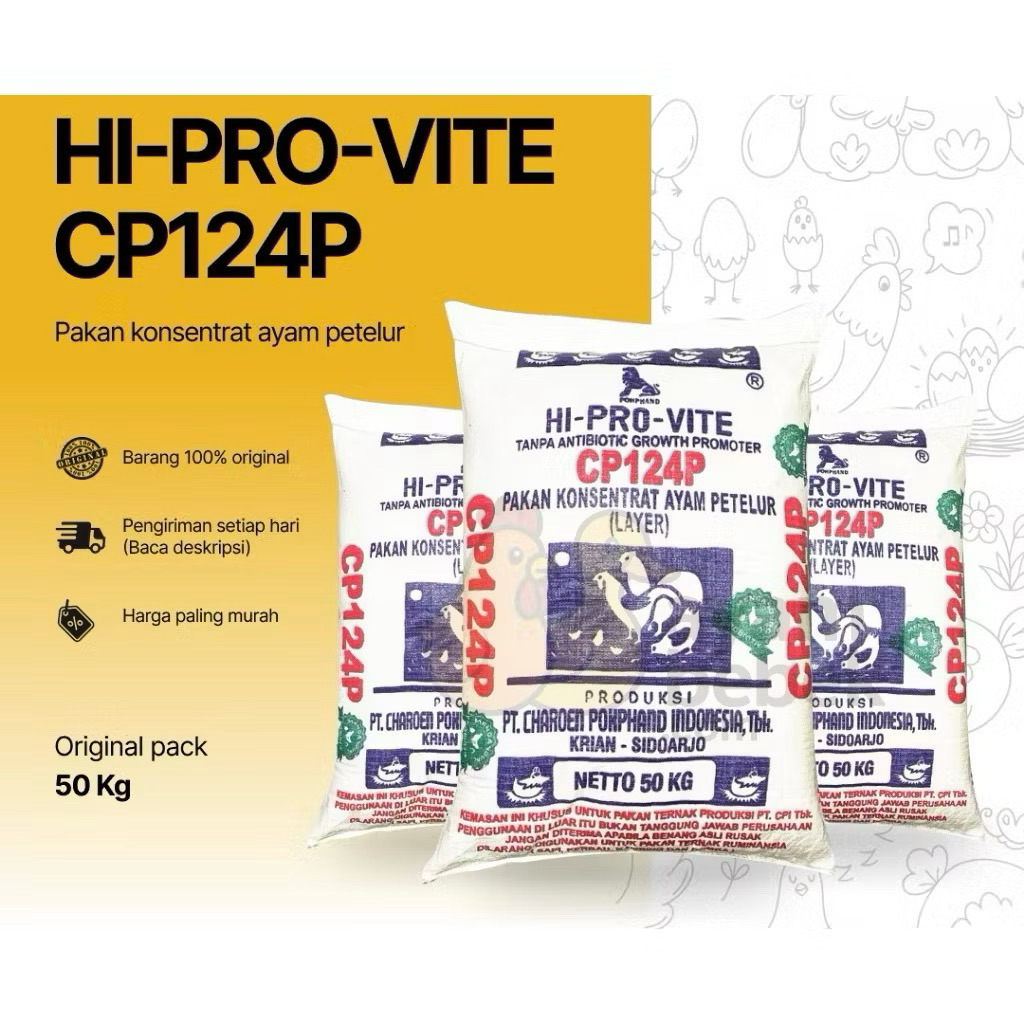 25 KG - CP124P Konsentrat Ayam Petelur - Untuk Ayam Petelur (Layer)