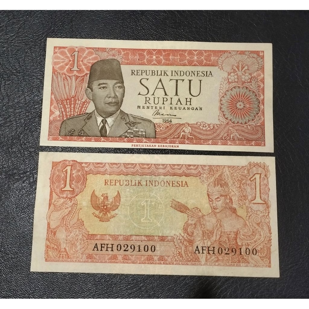 Uang kuno 1 Rupiah Sukarno th 64