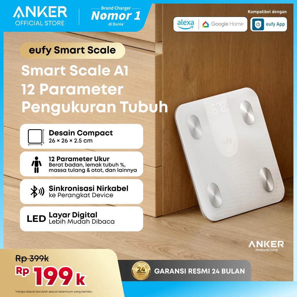 Eufy Weighing Scales for Body Weight, Digital Bathroom Scales with Bluetooth, Body Fat Scales, 12 Me