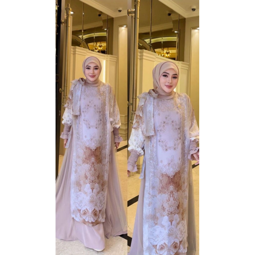SHELLASAUKIA ORIGINAL GAMIS GENZ SHELLASAUKIA TERBARU ORIGINAL DRESS SHELLASAUKIA CANTIK ELEGAN NUDE