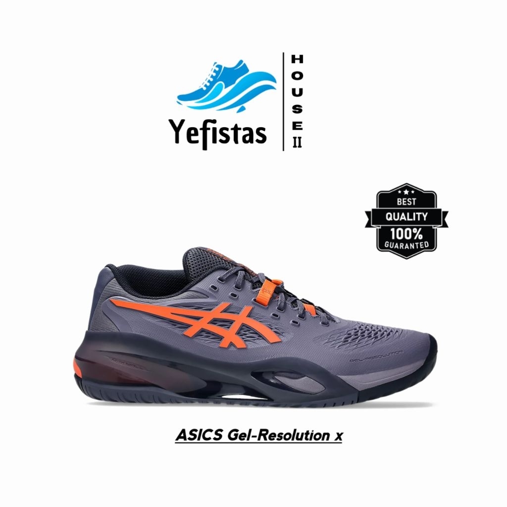 Sepatu Tenis Asics Gel-Resolution x Greyish Purple/Nova Orange Original