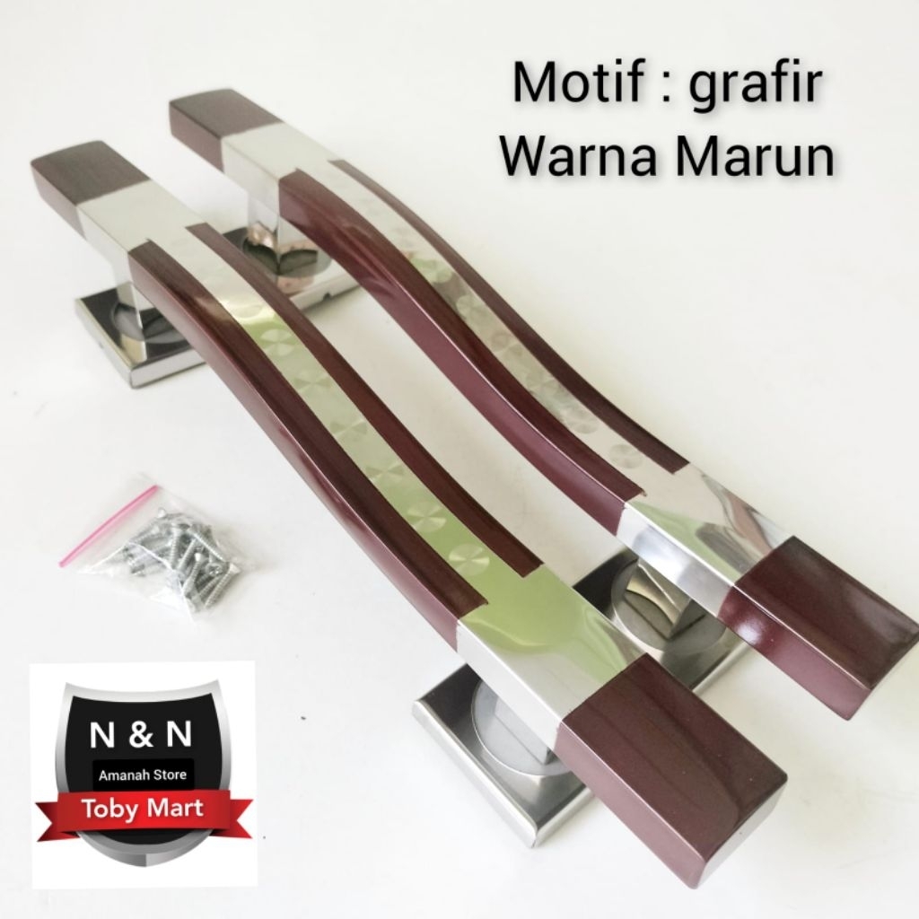 Gagang Pintu Minimalis Stainless Full Set 33-60 cm