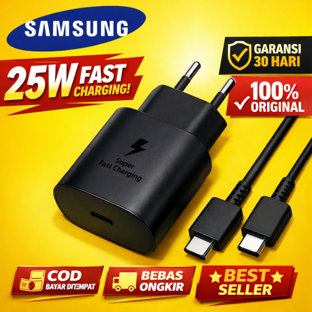 Charger Samsung Type C Fast Charging Original 100% Casan HP Ori A05 A05s A15 A25 A35 A50 A54 A55 A72