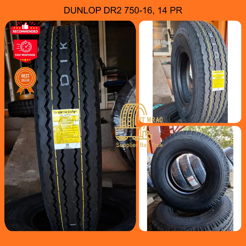 BAN BENANG DUNLOP DR2 750-16, 14 PR Set