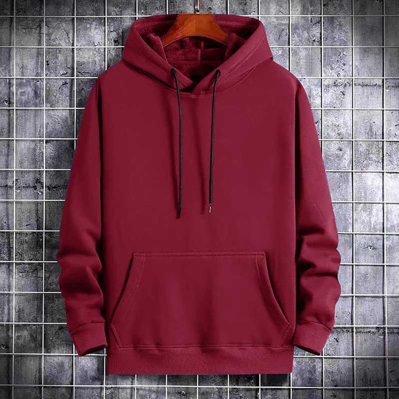 Jaket Hoodie Sweater Jumper Distro Maroon Merah Marun sablon bordir POLOS custom indonesia pria wani